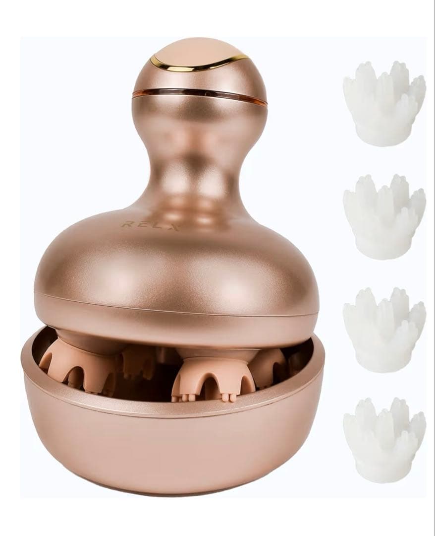 RELX ヘッドスパ 電動頭皮ブラシ ゴールド - メルカリ