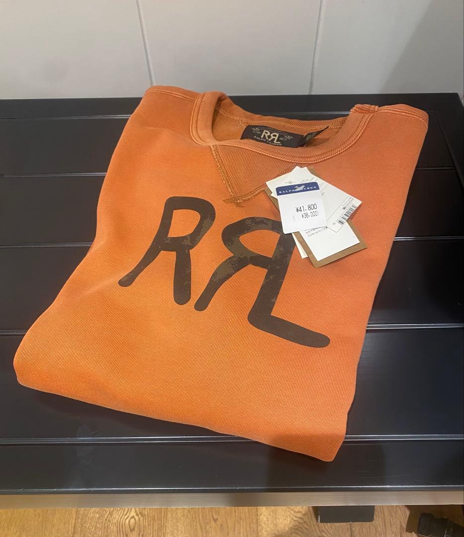 新品未使用品【RRL】ランチ ロゴ スウェットヴィンテージ加工M ロン