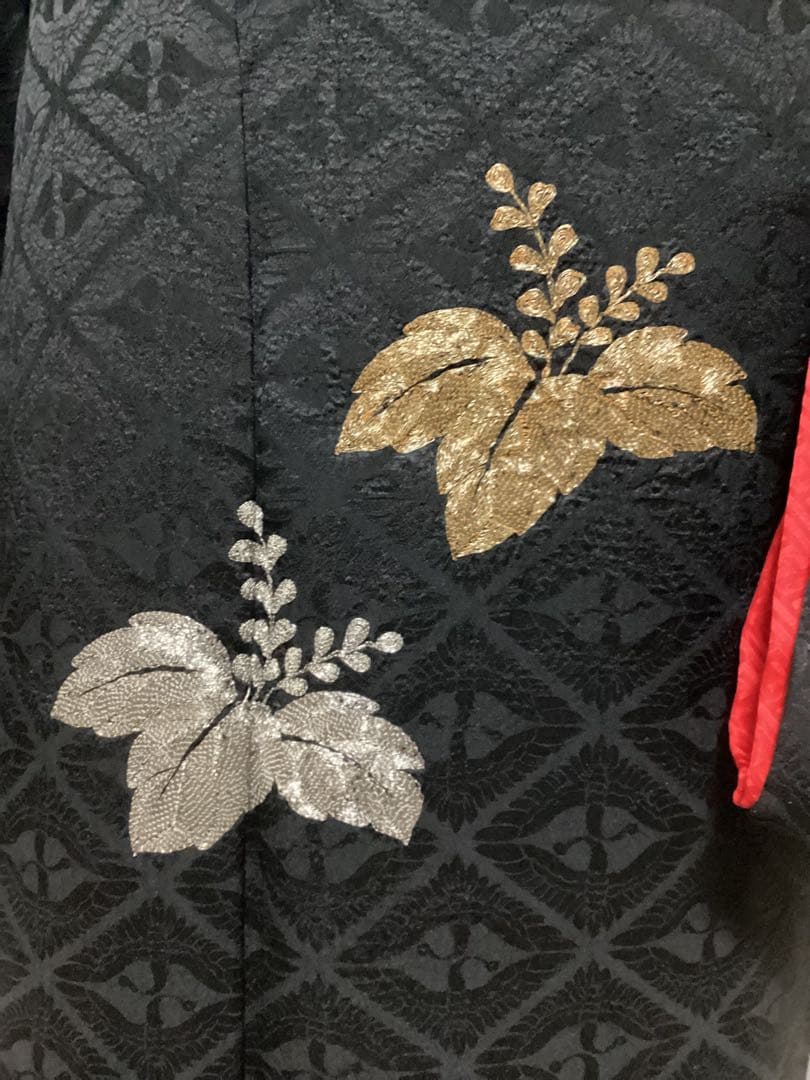 黒の二尺袖振袖レースの付いた袴2点セット トールサイズluxjewel