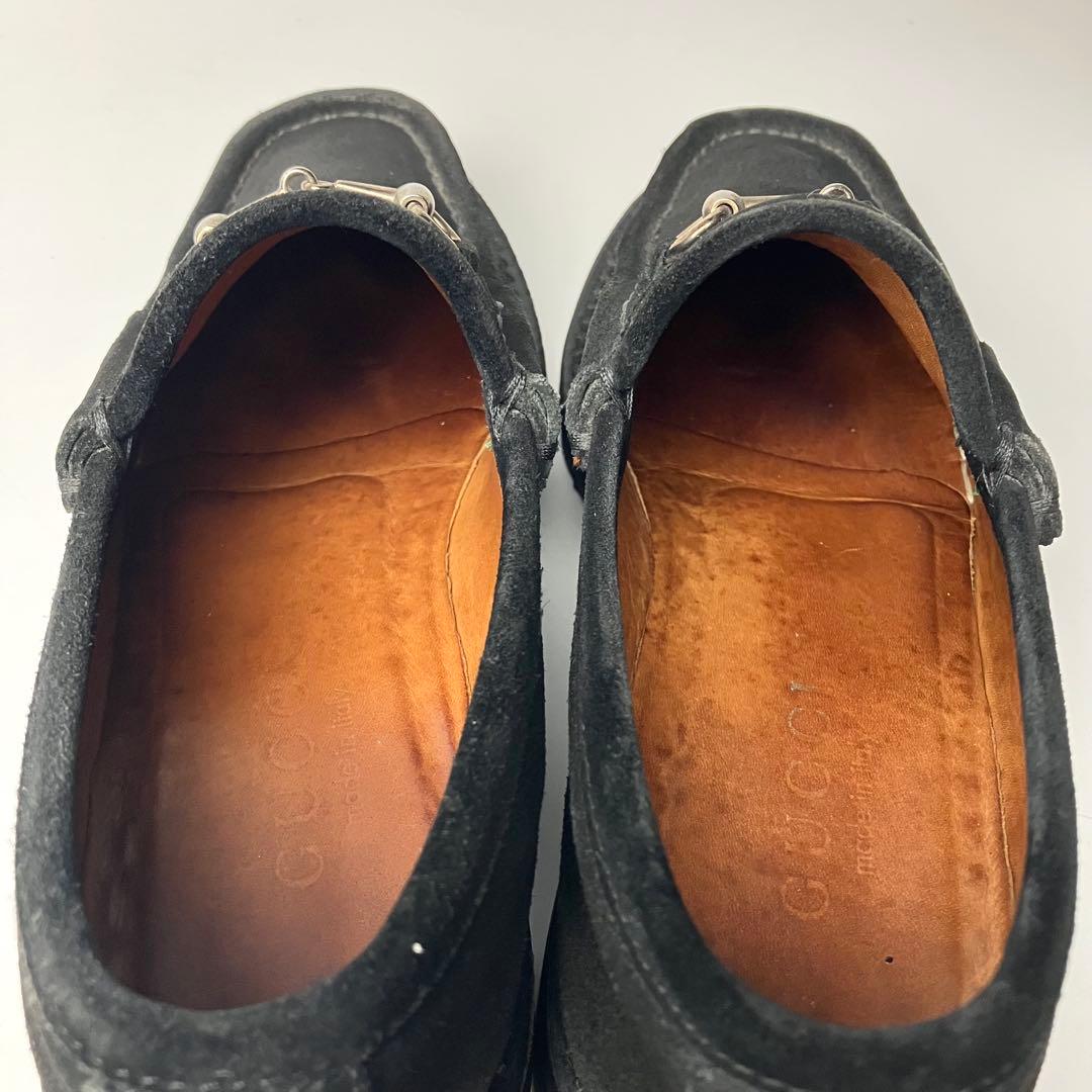 美品】GUCCI ラグソール スクエアトゥ ホースビットローファー 22.5黒