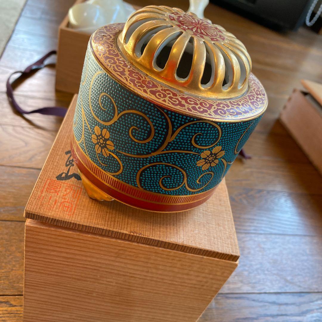 九谷　良山作　香炉 香炉 九谷焼 獅子 摘三足香炉 青手九谷 灰入り｜トレファクONLINE