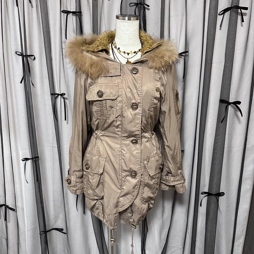 平成ギャル y2k フェアリーグランジ フード ファー付き モッズコート