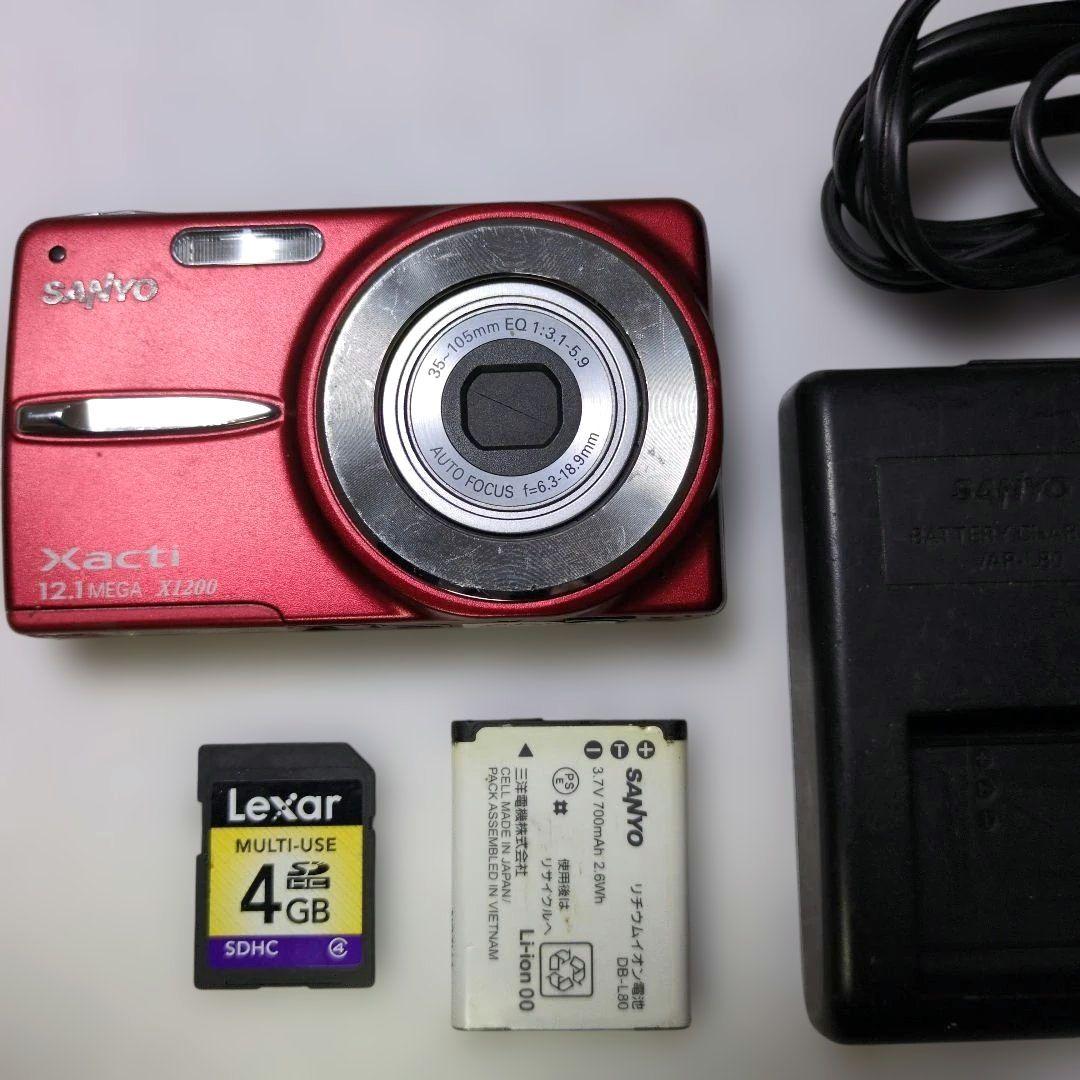 SANYO Xacti X1200 赤 12.1メガピクセル動作確認品 動作品 - メルカリ