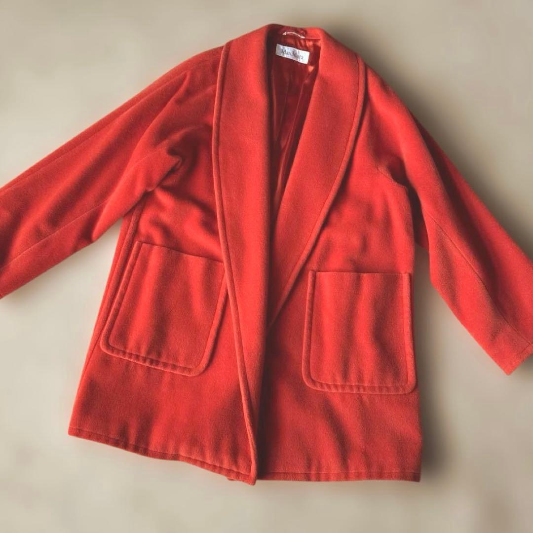 み*み様 ✨美品✨マックスマーラ XL相当 ピュアウール ショールカラー コート Max Mara（マックスマーラ） マフラー SCILLI レディース ピュアウール