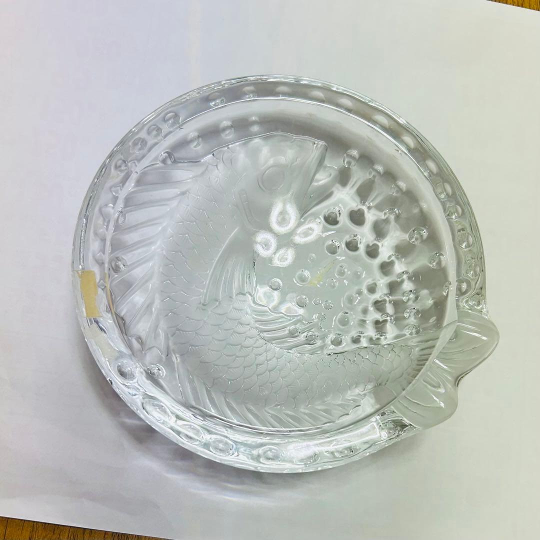 ラリック 灰皿 鯉 クリスタル アンティーク ビンテージ 昭和レトロ