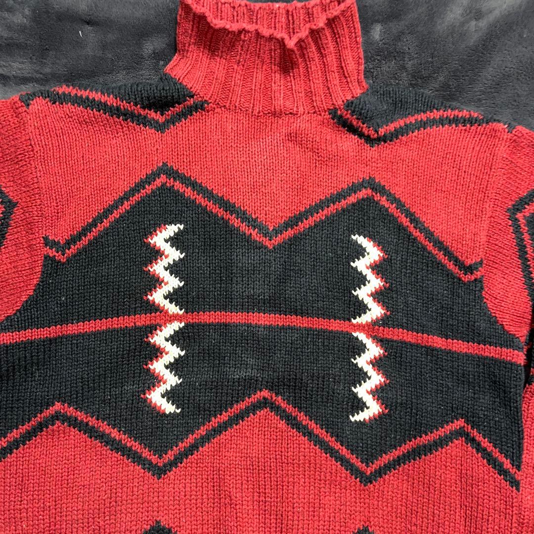 90S ヴィンテージ ポロバイラルフローレン ハンドニット XL ネイティブ