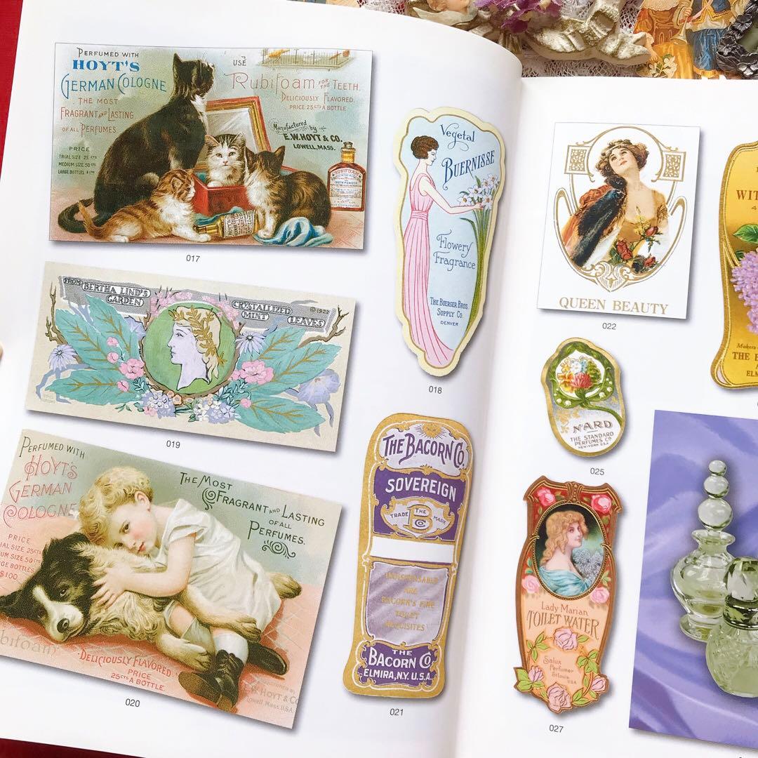 アンティーク香水ラベル素材集 ヴィクトリアン洋書 少女 天使