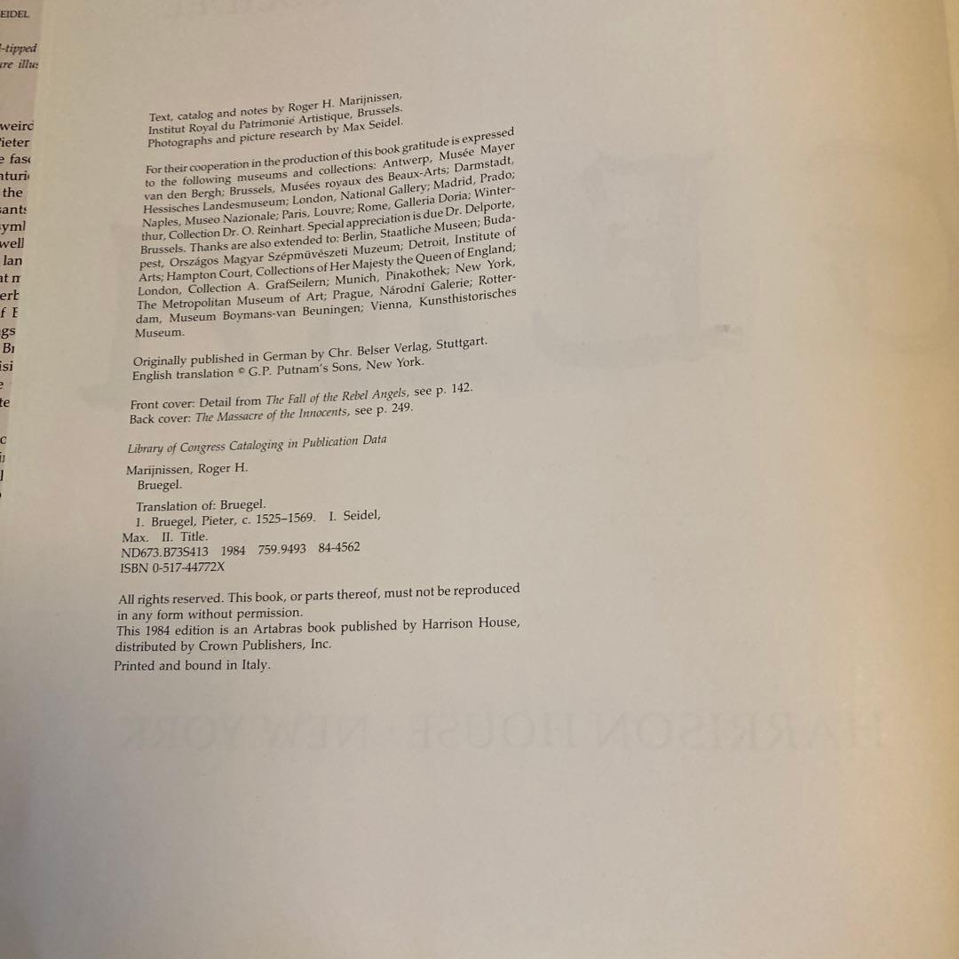 「ブリューゲル」（英文）R.H.Marijinissen / M. Seidel