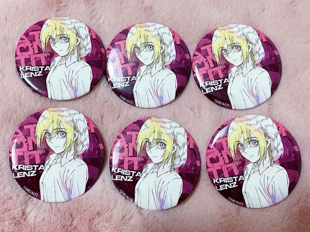 進撃の巨人 クリスタ 原画展 缶バッジ WIT STUDIO 6点セット - メルカリ