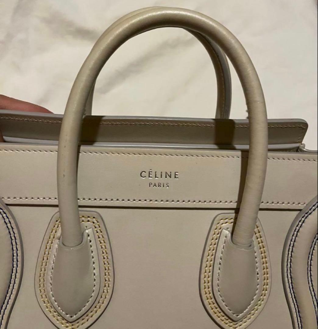 美品 セリーヌ ラゲージ ナノ マルチカラーステッチ ショルダー - メルカリ