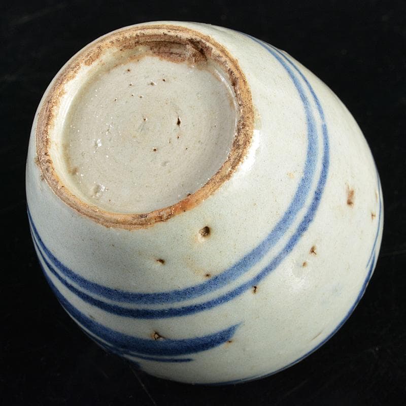 中国 染付 山水文 茶壷 茶心壷 時代箱付 V R5973