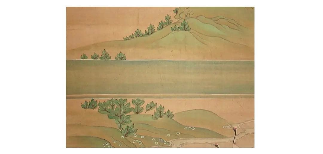 円山応挙（圓山應擧）真筆 絹本着色 「瑞春童子遊鶴図」掛軸 極箱 証明