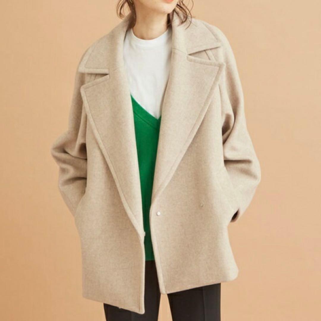 美品 MANTECOメルトンメランジミドル丈コート ユナイテッドアローズ M BEAUTY&YOUTH UNITED ARROWS（ビューティーアンドユースユナイテッド