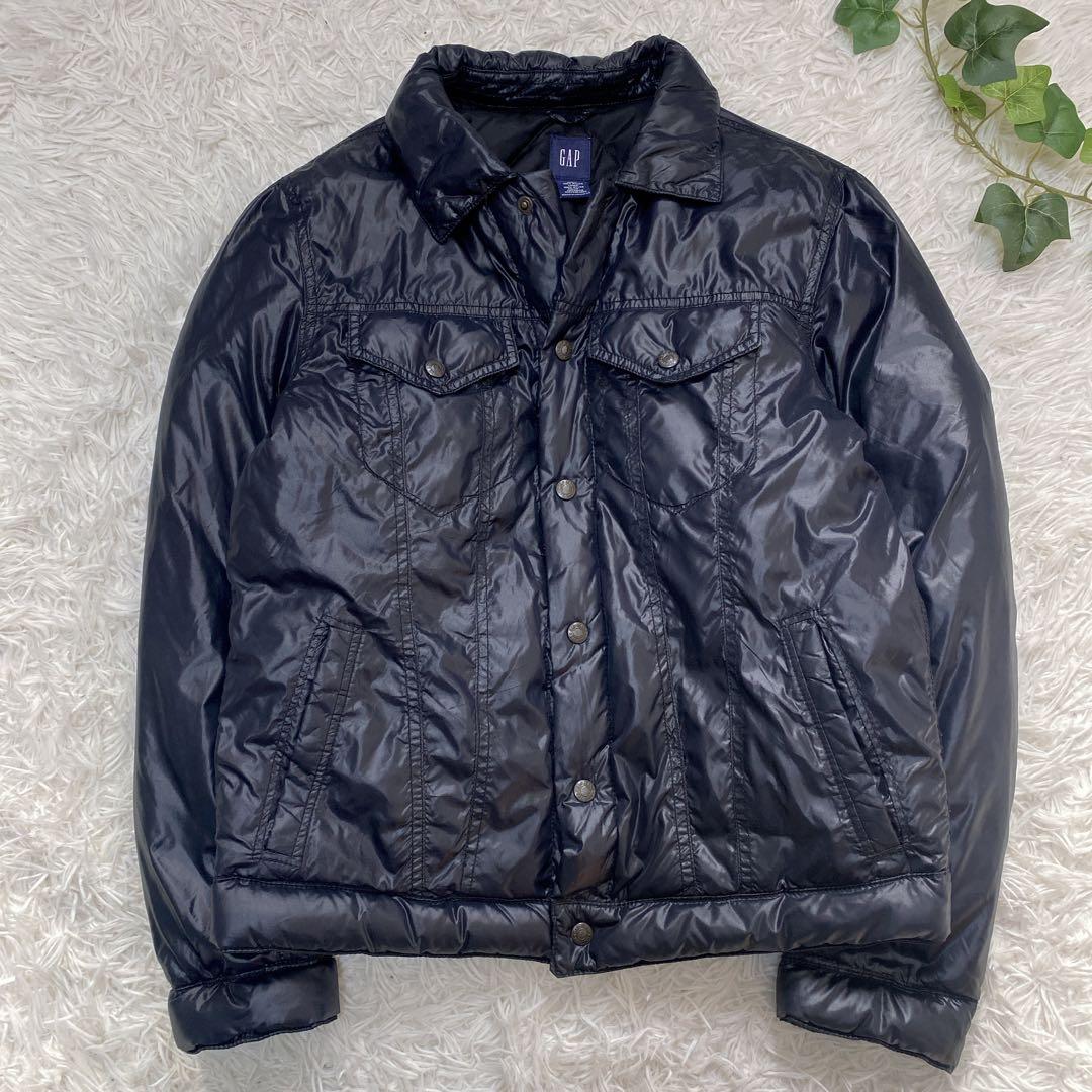 00s OLD GAP 短丈 トラッカー ダウンジャケット ダークネイビー M