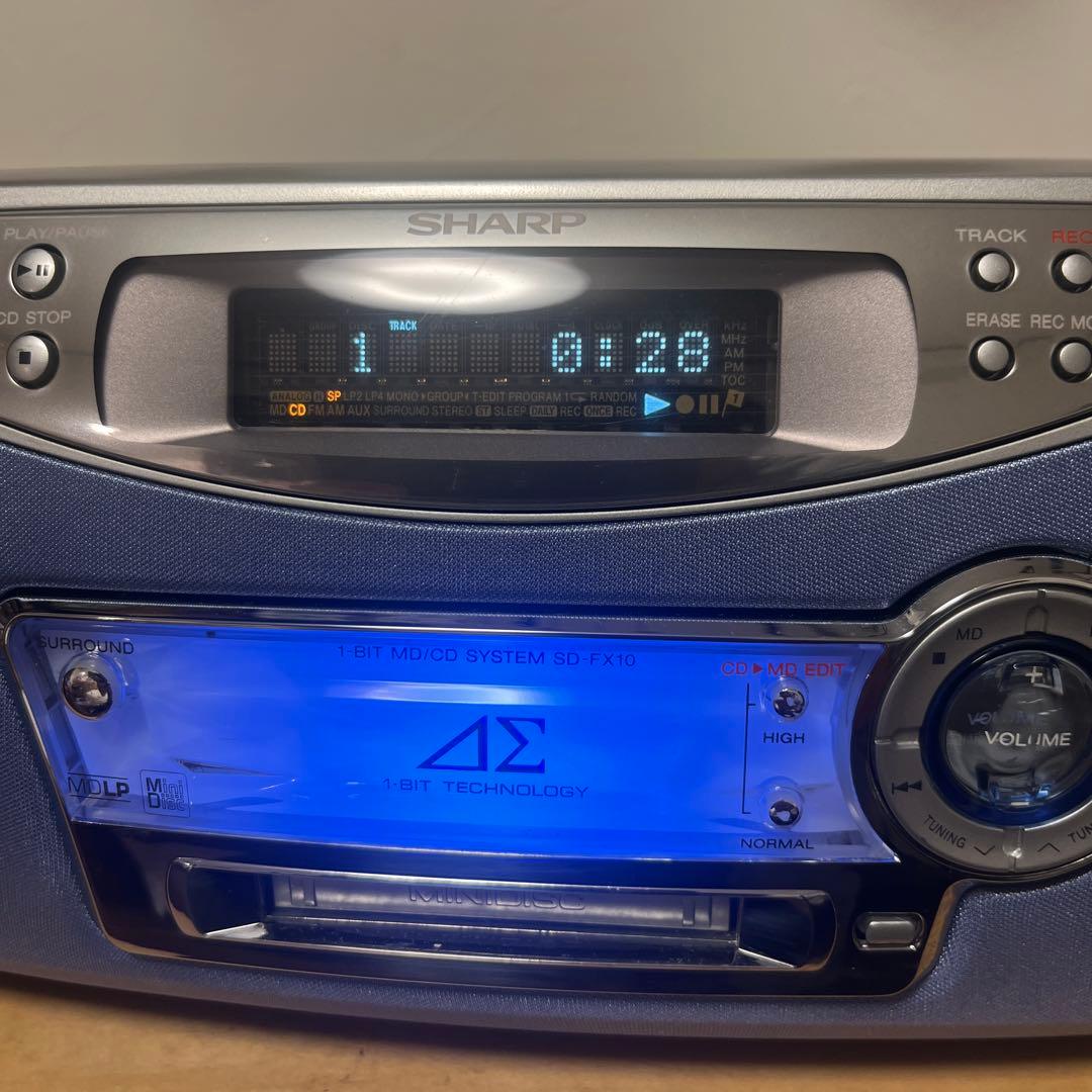 シャープ SD-FX10-Sシルバー1ビットCD/MDシステム 2004年 - メルカリ