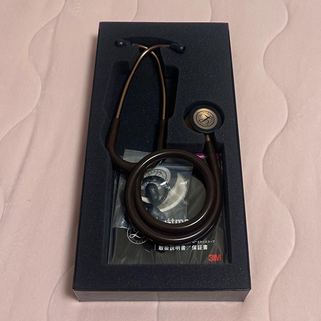 3M Littmann Classic III 聴診器 ブラウン 27インチ 3M Littmann Classic III Stethoscope, Copper Chestpiece - Chocolate