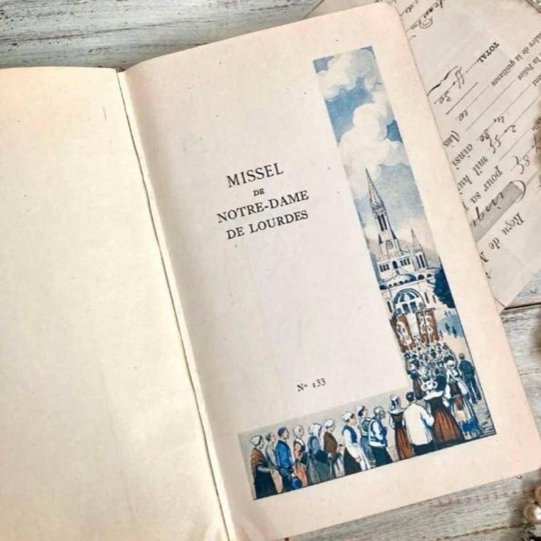 フランスアンティーク雑貨 ノートルダム革張り典礼書 ミゼル祈祷書聖書