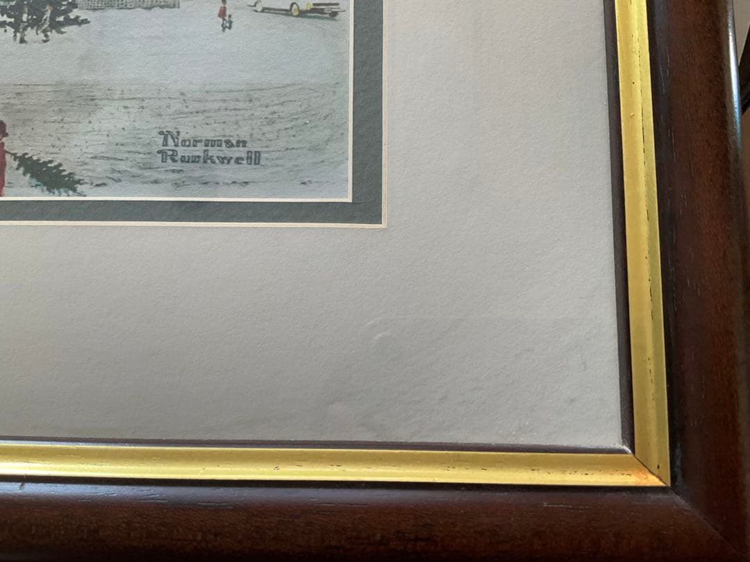 希少】ノーマンロックウェル美術館購入 代表作品ストックブリッジ 額装