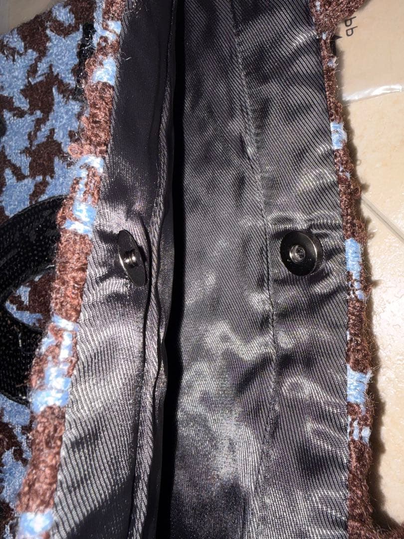 CHANEL トートバッグ 青と茶色のハウンドトゥース ノベルティ - メルカリ