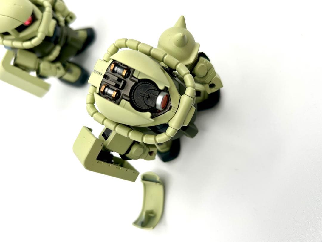 SDガンダム BB戦士ミキシング シャアザクとザク2体セット 塗装改修品