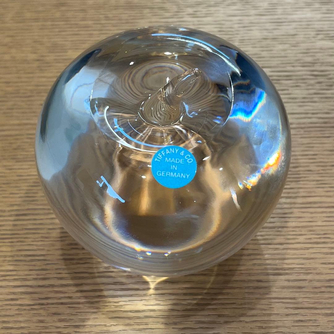 ティファニー クリスタル アップル ペーパーウェイト ガラス リンゴ
