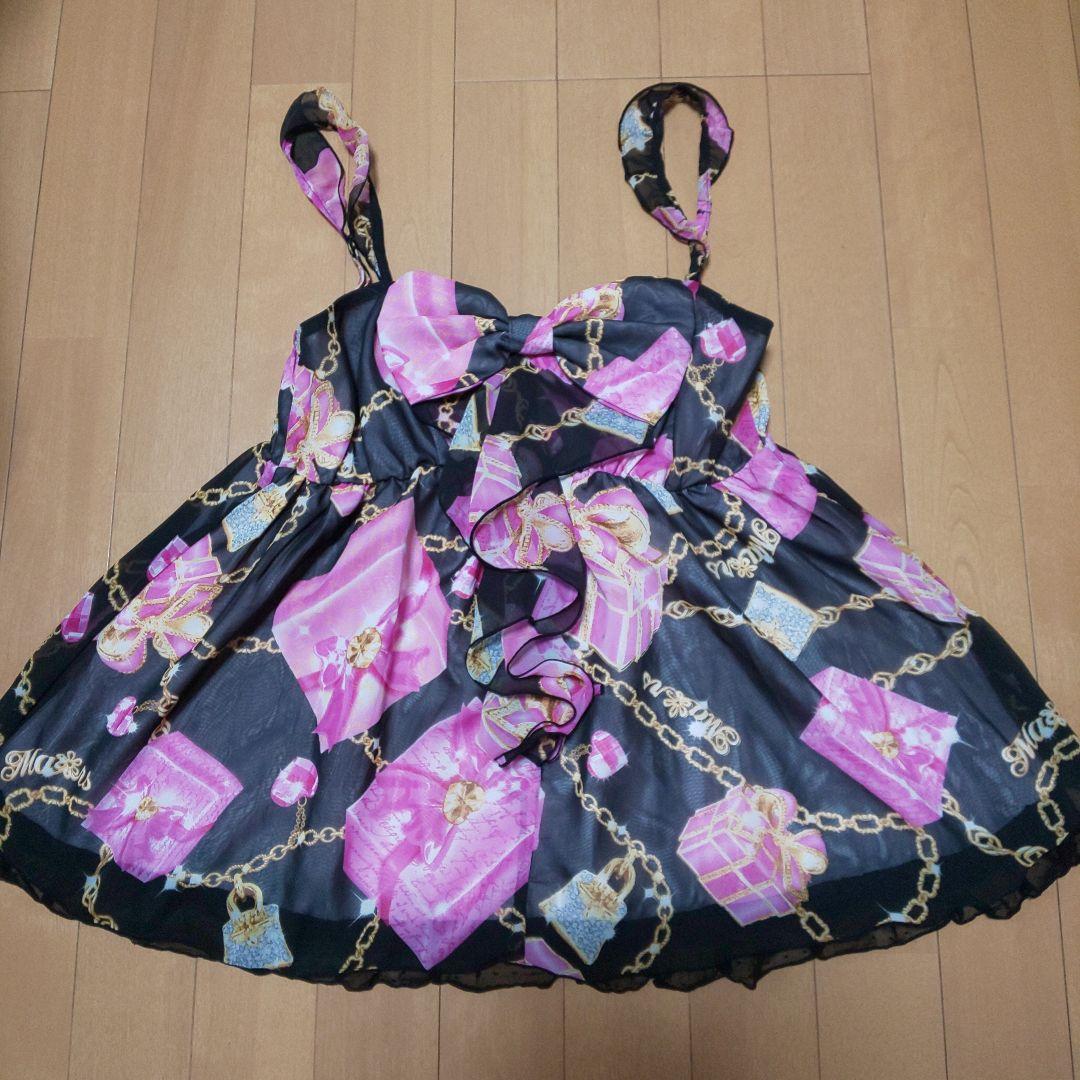 MA＊RSのハートジュエリーボックスキャミソール MA*RS】【通販限定販売】幾何学バラ柄キャミソール - ブラック size-F