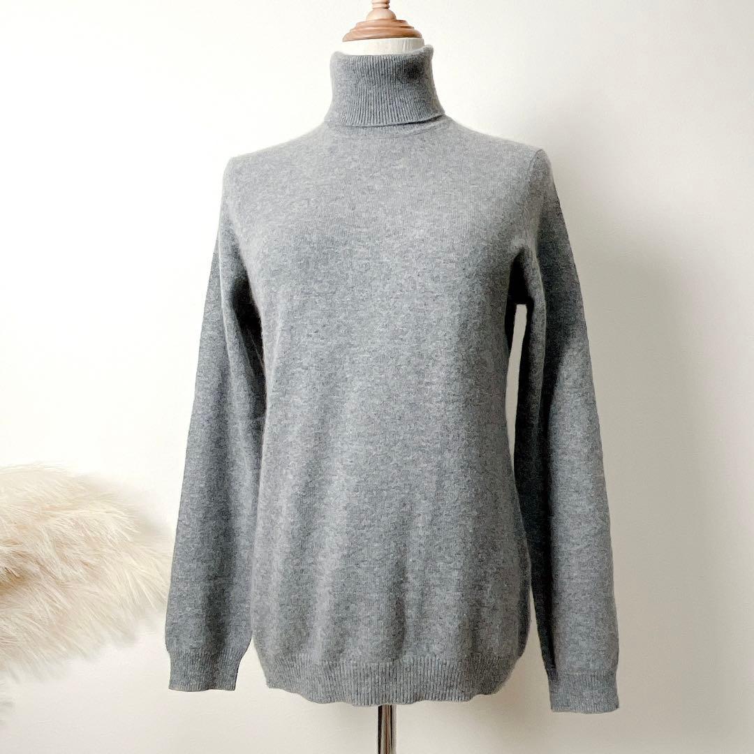 ☆ユニクロ カシミヤタートルネックセーター グレー Lサイズ - メルカリ