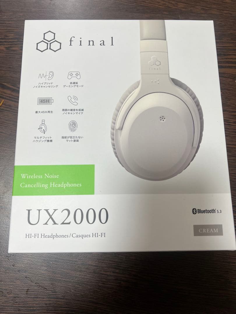 final UX2000 ワイヤレスヘッドフォン クリーム final（ファイナル） final UX2000 クリーム ヘッドホン Bluetooth