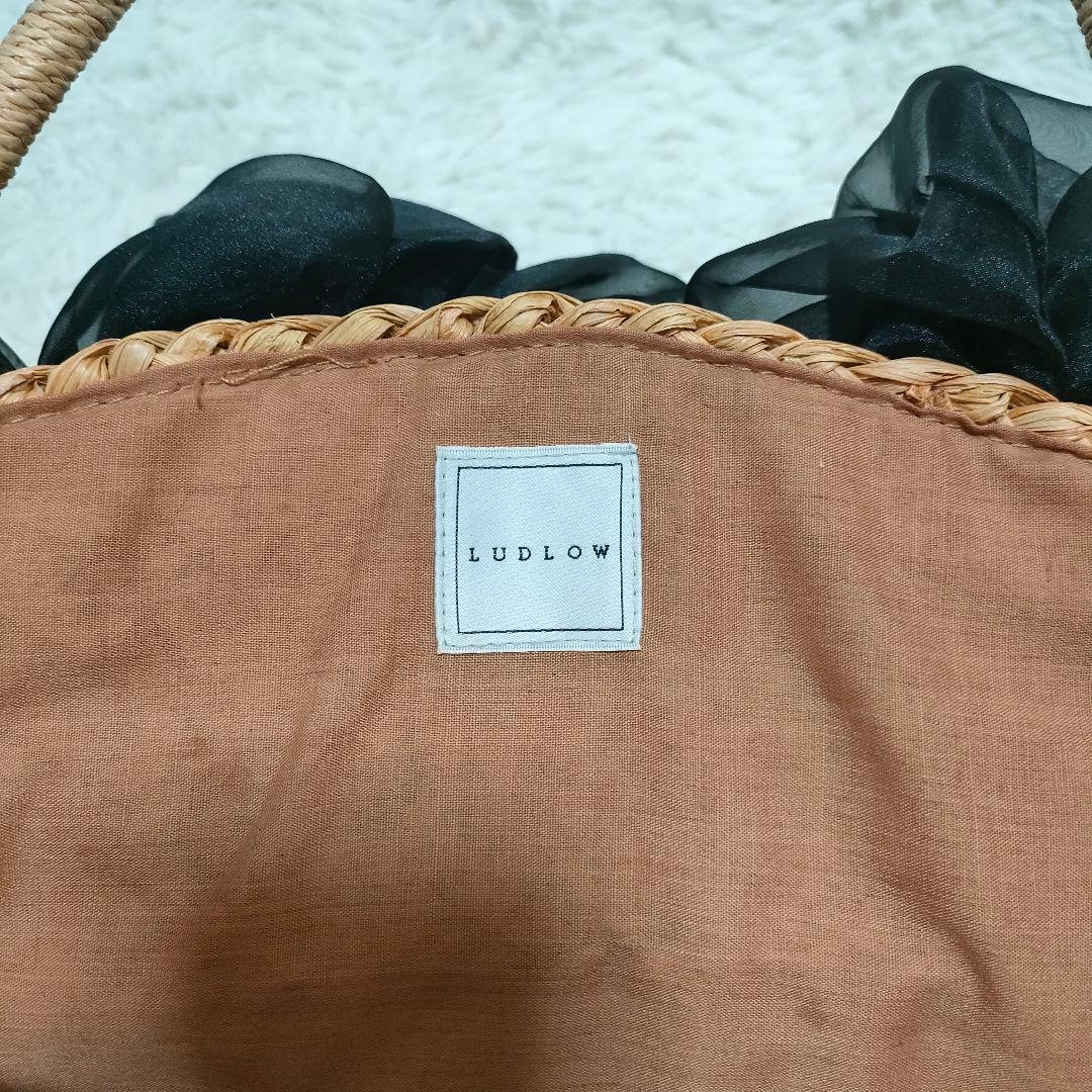 ラドロー かごバック 編み込み チュール シフォン フラワー バルーン