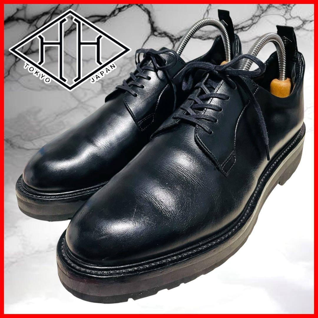 ダブルエイチ】WH プレーントゥ 外羽根 WHZB0001 ブラック 干場義雅