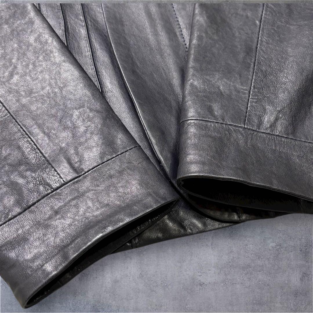 新品】 パラスパレス ラムレザー ノーカラー ジャケット イタリア製 M