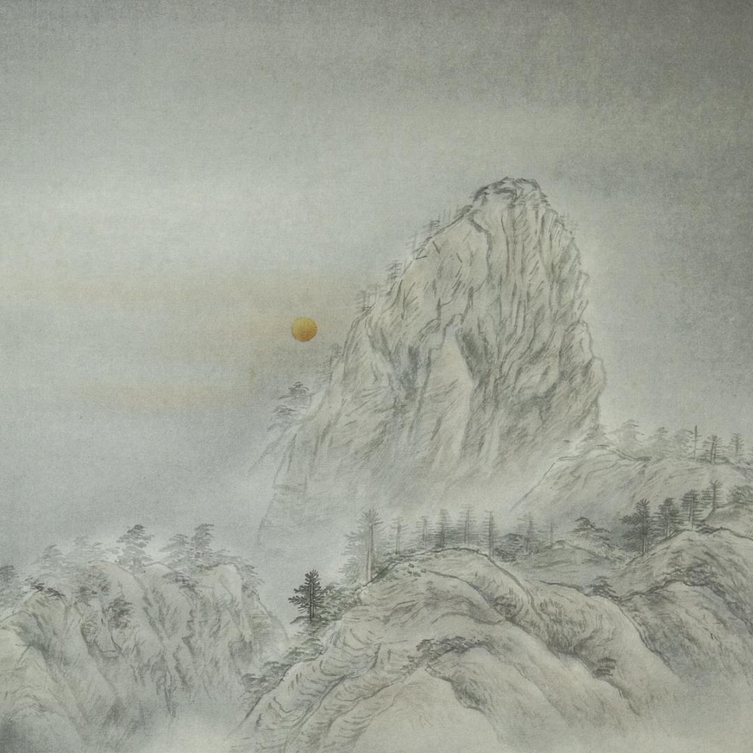 掛軸-1472 草風 寒山寺楓橋夜泊之図 大幅 共箱 中国風景 - メルカリ