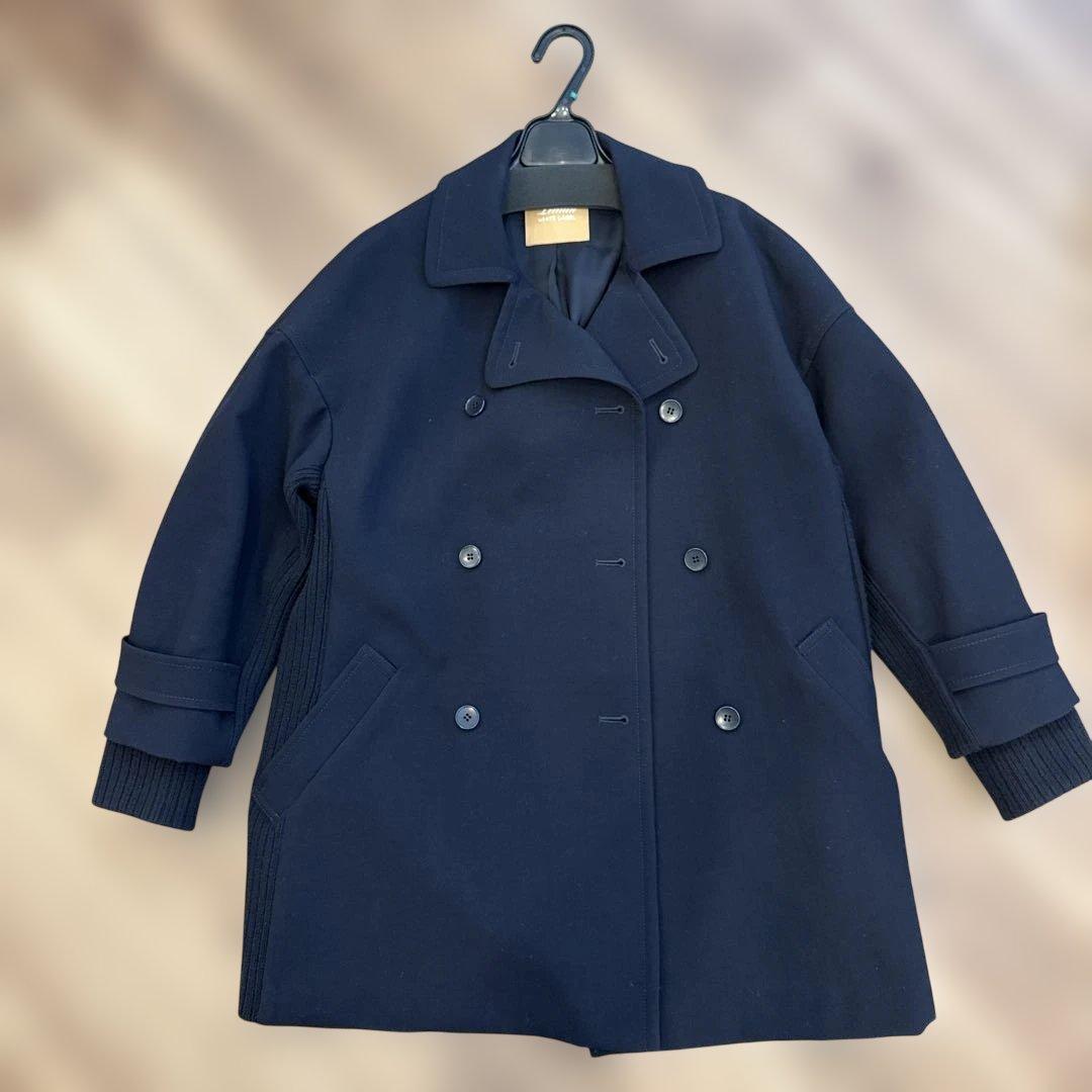 レリアン ホワイトレーベル11号 近年タグ 濃紺 ウールのピーコート 冬