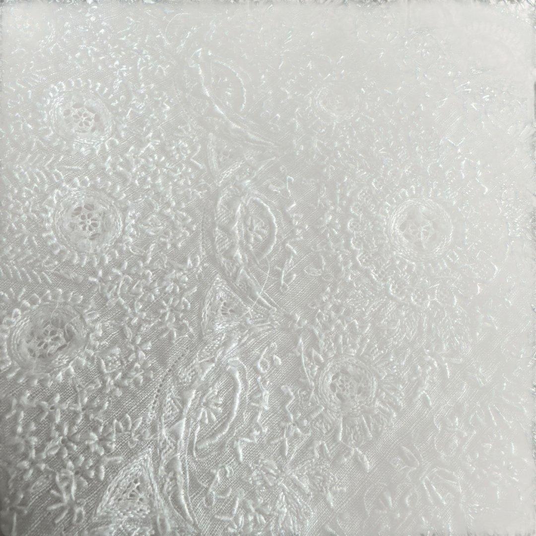 スワトウ 白のハンカチ 刺繍が美しい 中国汕頭 アンティーク