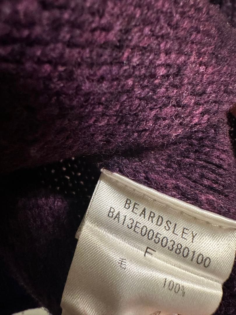 BEARDSLEY ビアズリー パープル ケーブルニットフラワー袖 - メルカリ