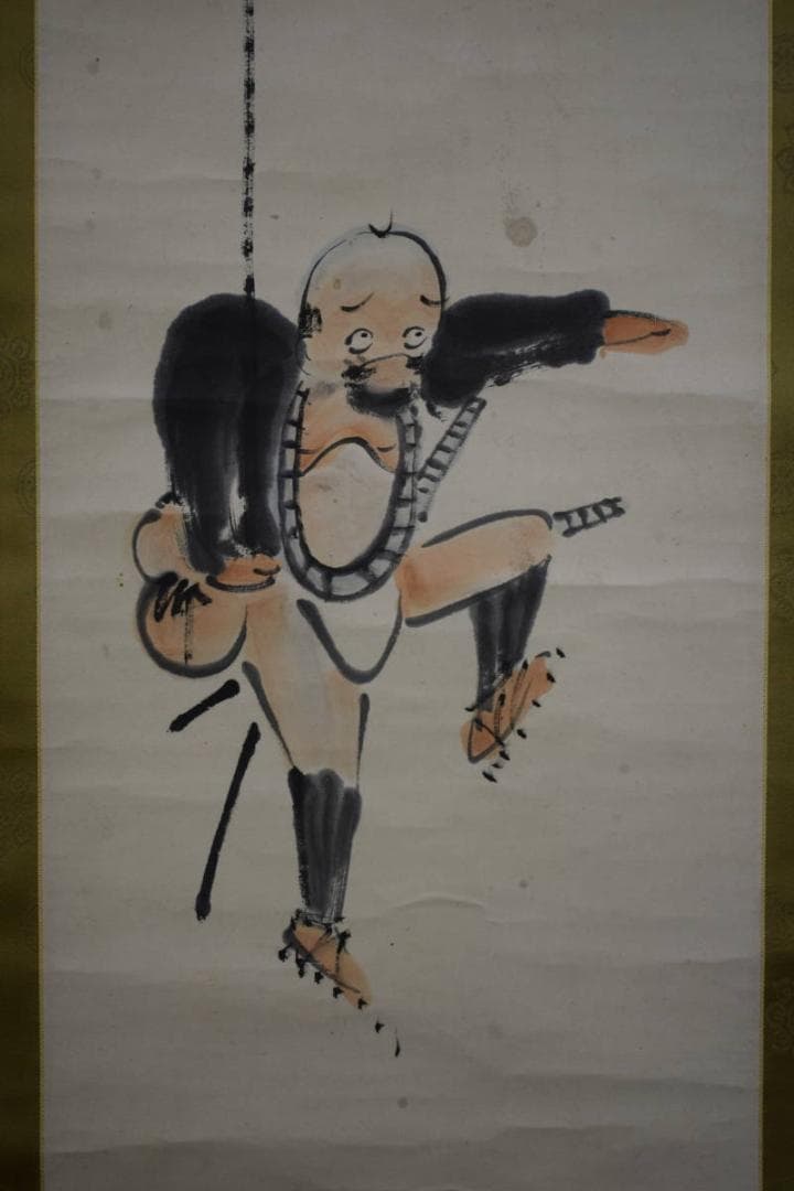 真作/田能村直入/人物画賛/絹表装/布袋屋掛軸HH-875 真作/田能村直入/人物画賛/絹表装/布袋屋掛軸HH-875 真作/田能村直入