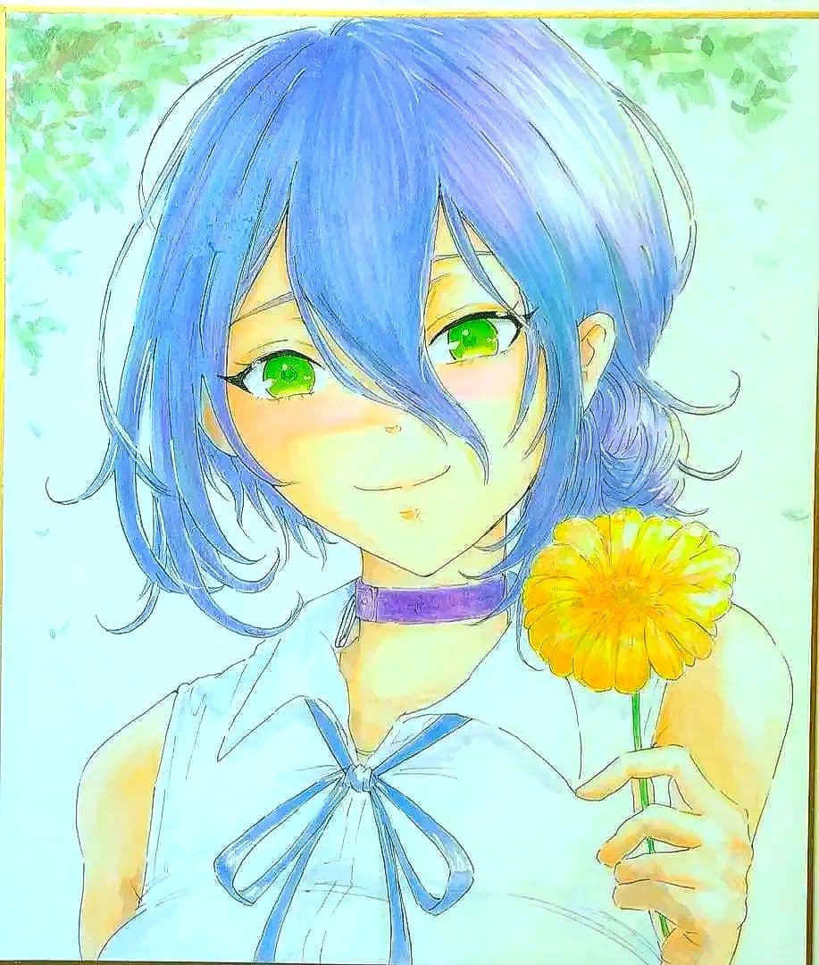 チェンソーマンレゼファンアートイラスト原画アナログ手描【中色紙