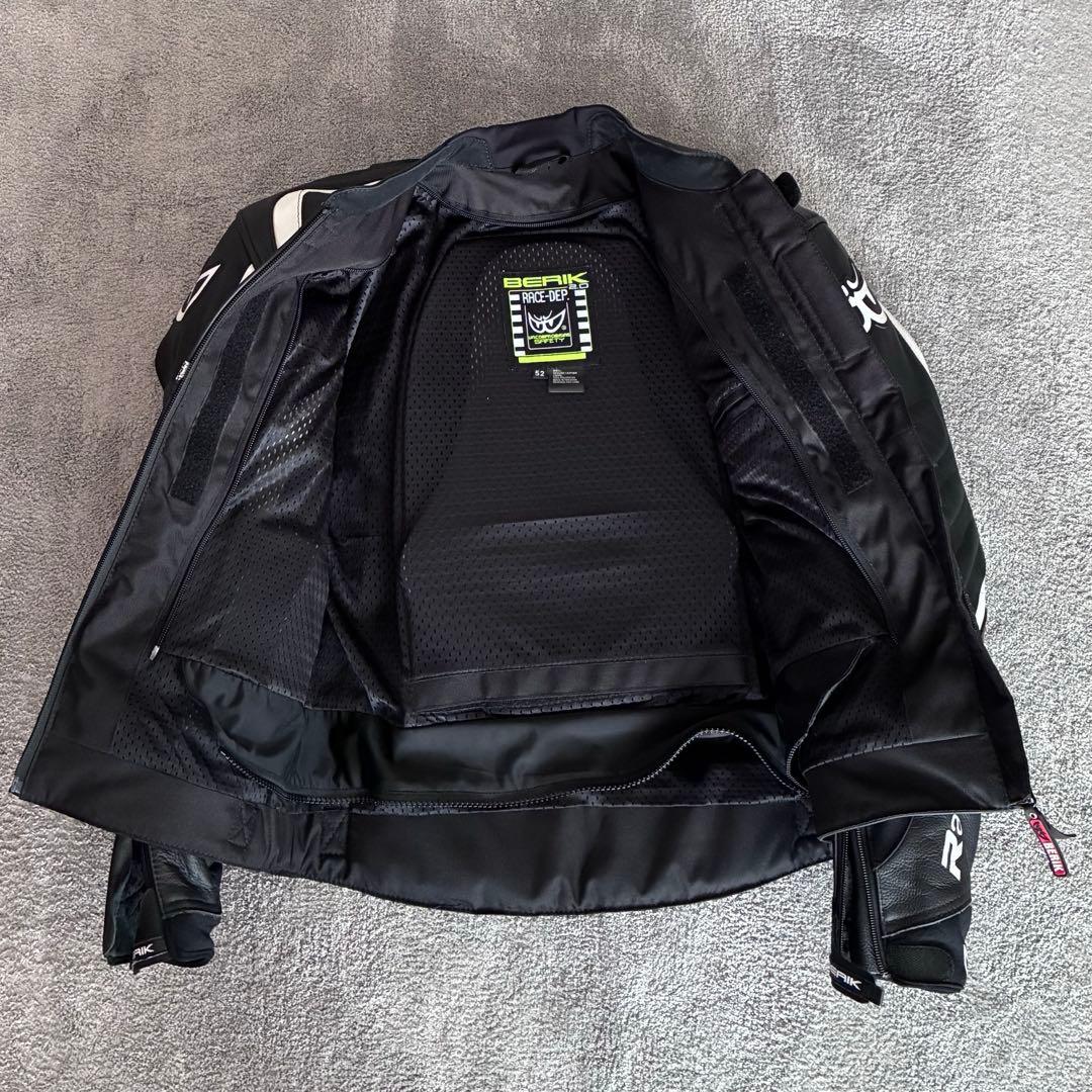 Berk レザーバイクジャケット 黒/白 - メルカリ