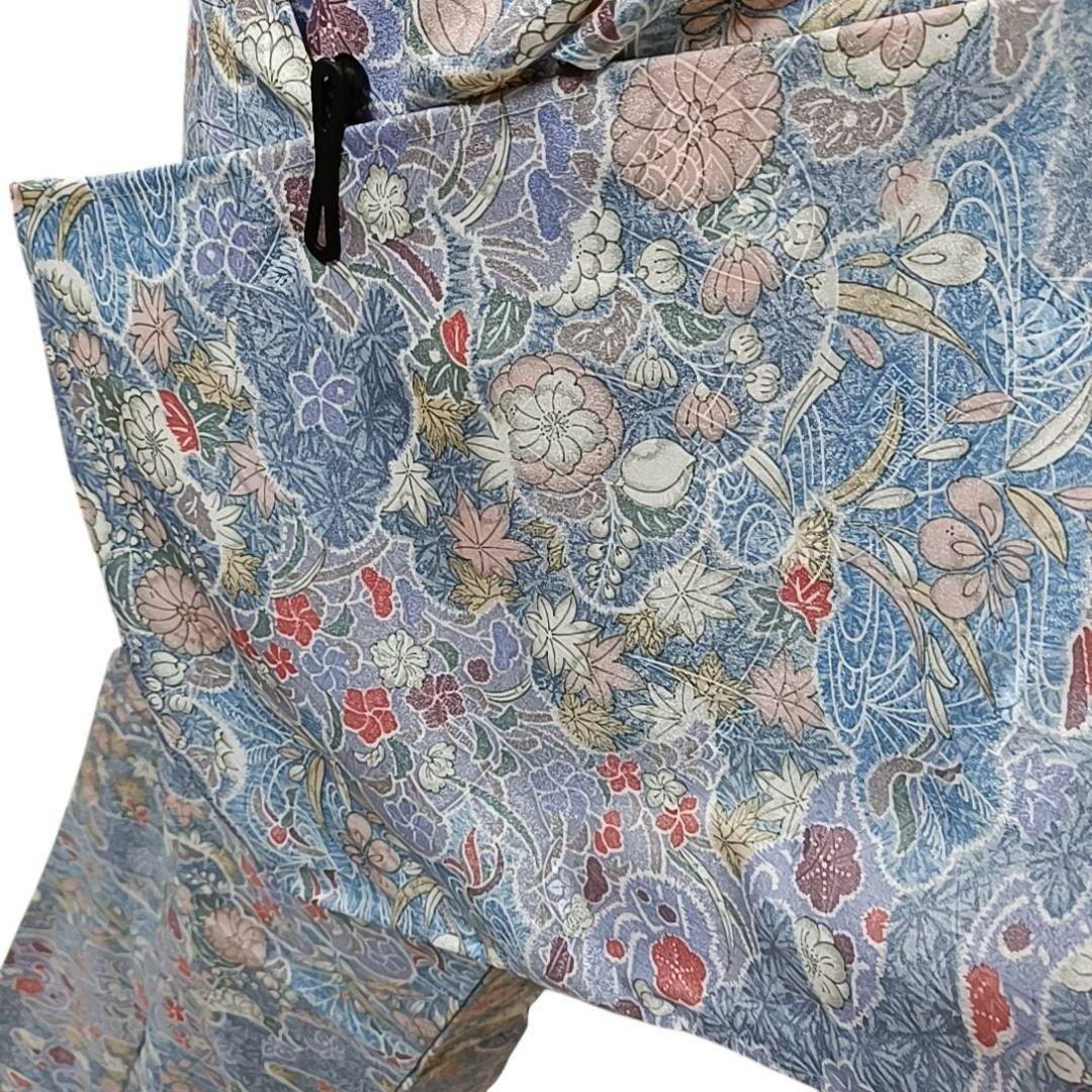 華 洗える着物 小紋 辻ヶ花 トールサイズ 水色 紫 - メルカリ