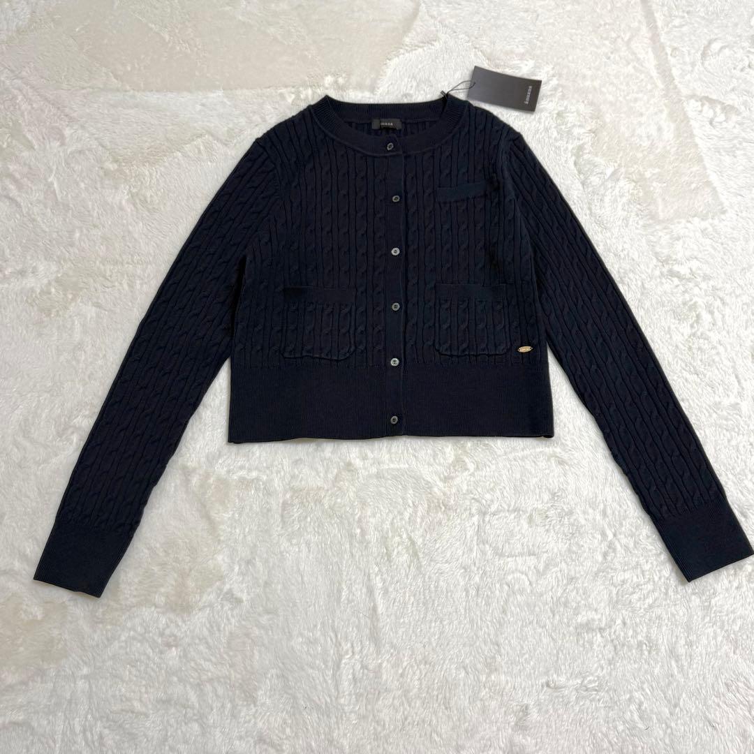 新品・タグ付き】ánuans リトルケーブルニットカーディガン ネイビー