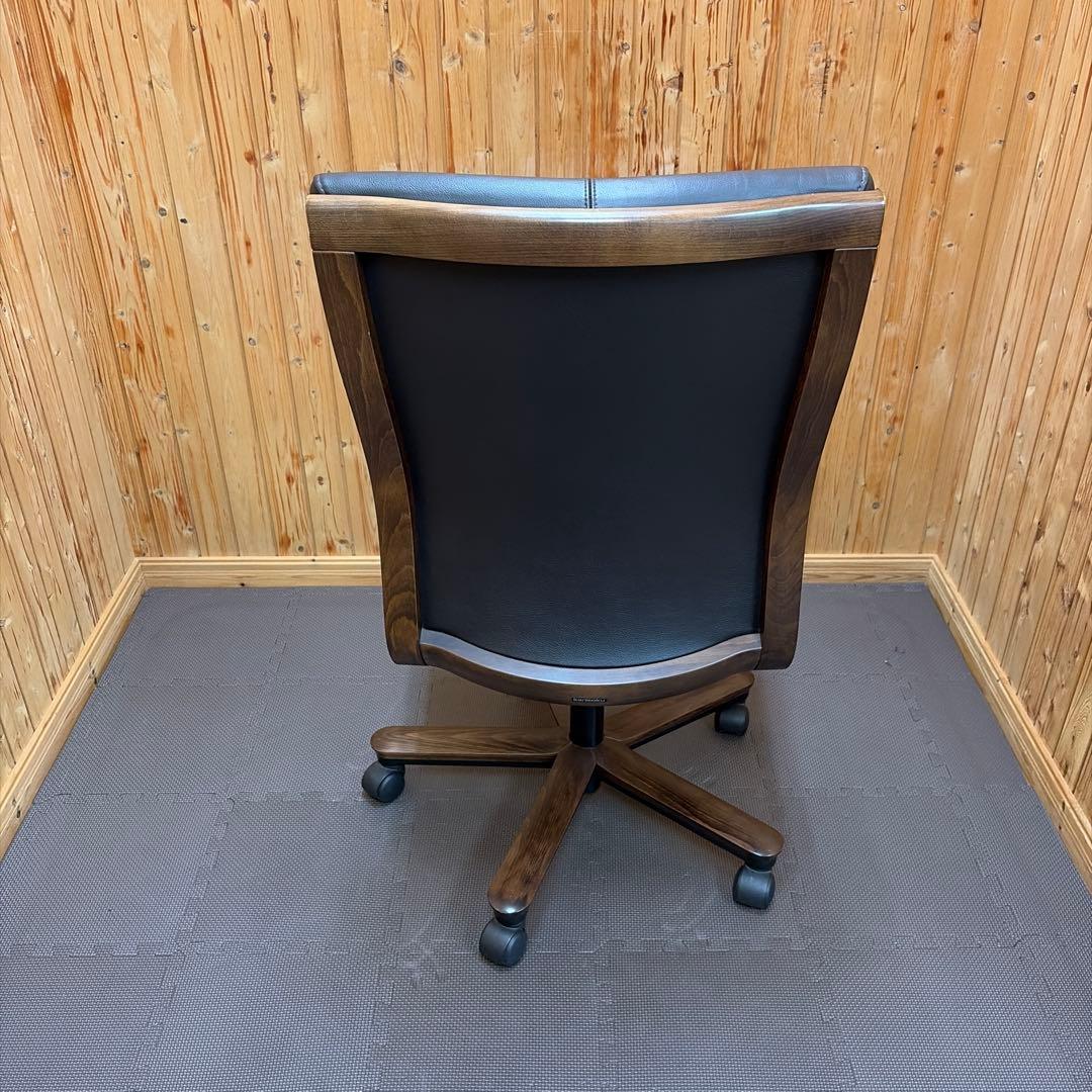 カリモク 本革 デスクチェア XT58 ダークブラウン ロッキング