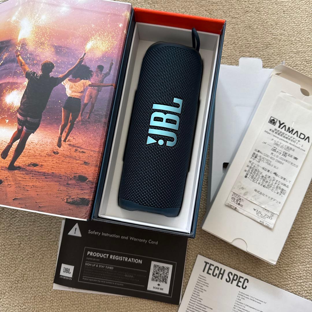 専用！！美品！箱付 JBL FLIP6 ワイヤレススピーカー JBL（ジェイビーエル） Bluetoothスピーカー FLIP 6 (ブルー)/JBL