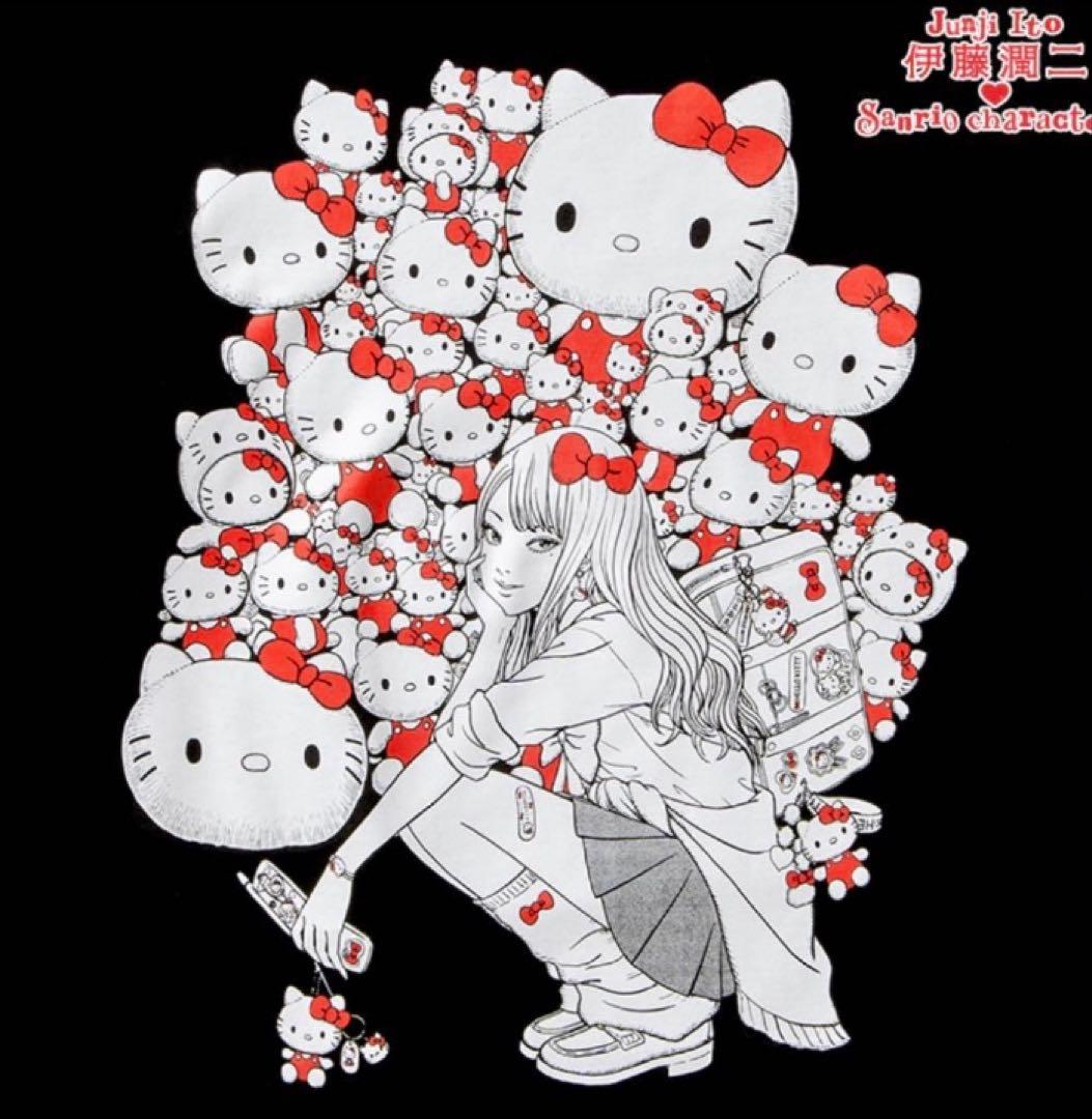ギャル富江×ハローキティ XL ロングTシャツ伊藤潤二×サンリオ
