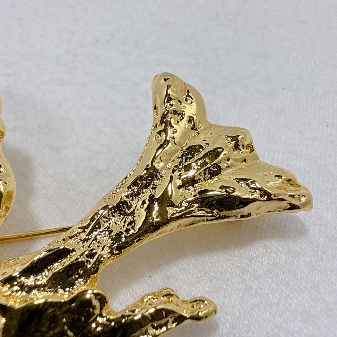 YSL イヴ・サンローランゴールド 鳥バードブローチ