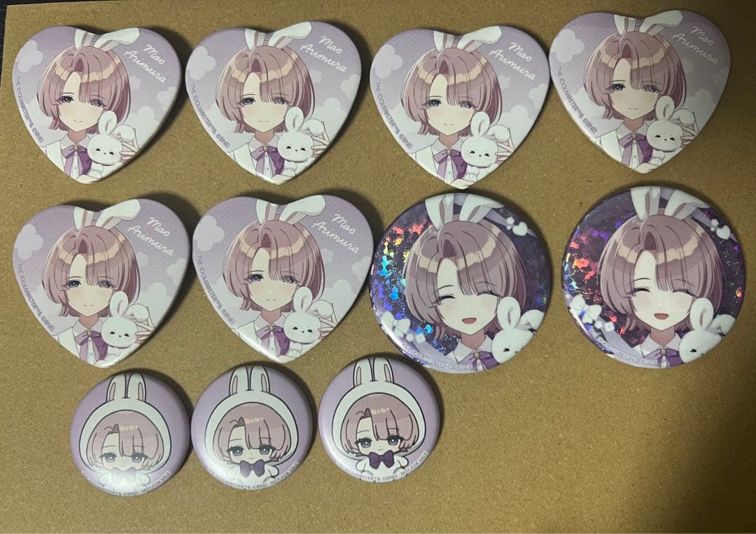 学園アイドルマスター ハート缶バッジ 有村麻央 - メルカリ