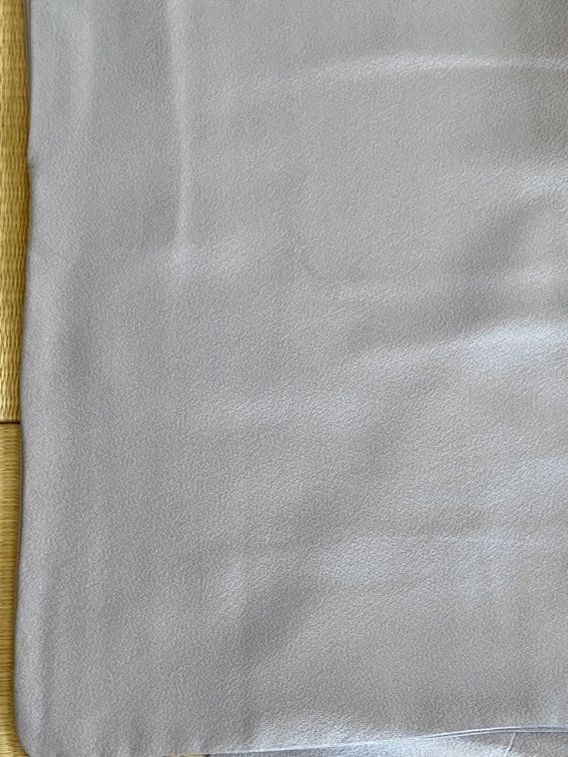 紫味のブルーグレー 友禅 花模様 訪問着（袷）フルセット トールサイズ