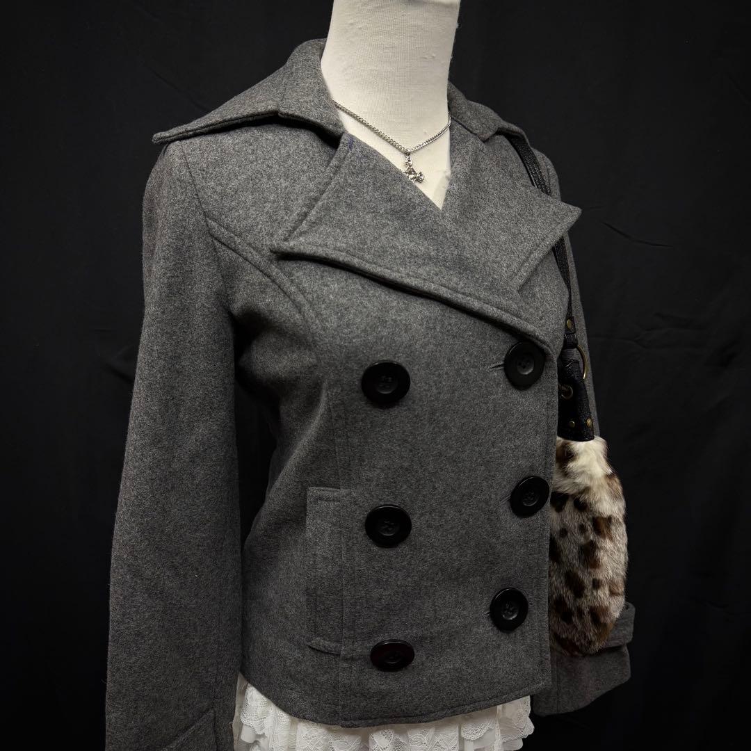 平成ギャル y2k ウール ピーコート PUNK ダブルブレスト 姫ギャル