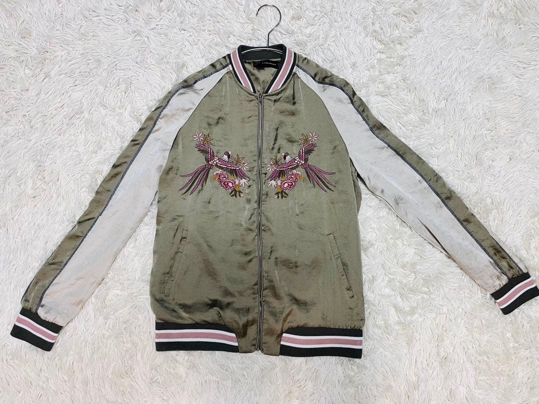 大人気】ZARA スカジャン 梨花着用モデル 鳳凰刺繍 グリーン Sサイズ