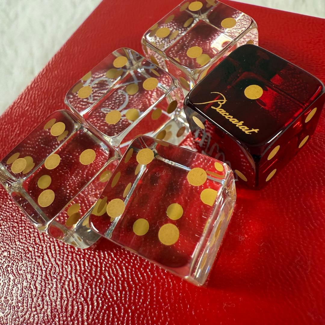 希少 Baccarat バカラ ダイス サイコロ 5個 レッド クリア - メルカリ