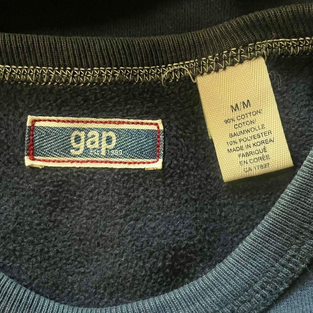 00s OLD GAP 小松菜奈着用 スウェット トレーナー ネイビー デカロゴ